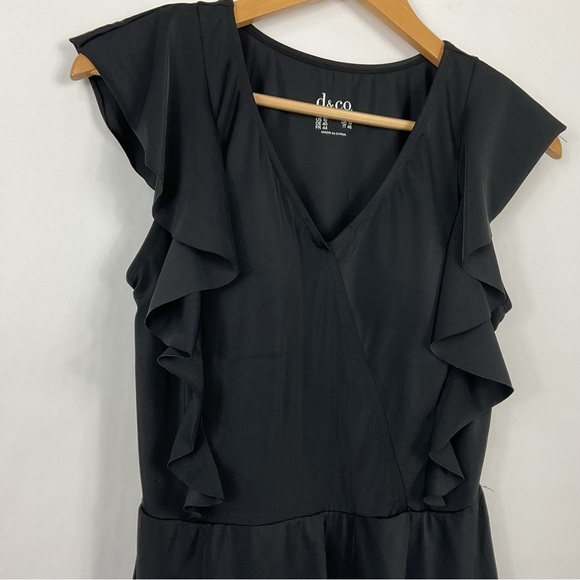 Denim & Co Beach Wrap Front Ruffle Swim Dress Size 10 - Picture 2 of 7